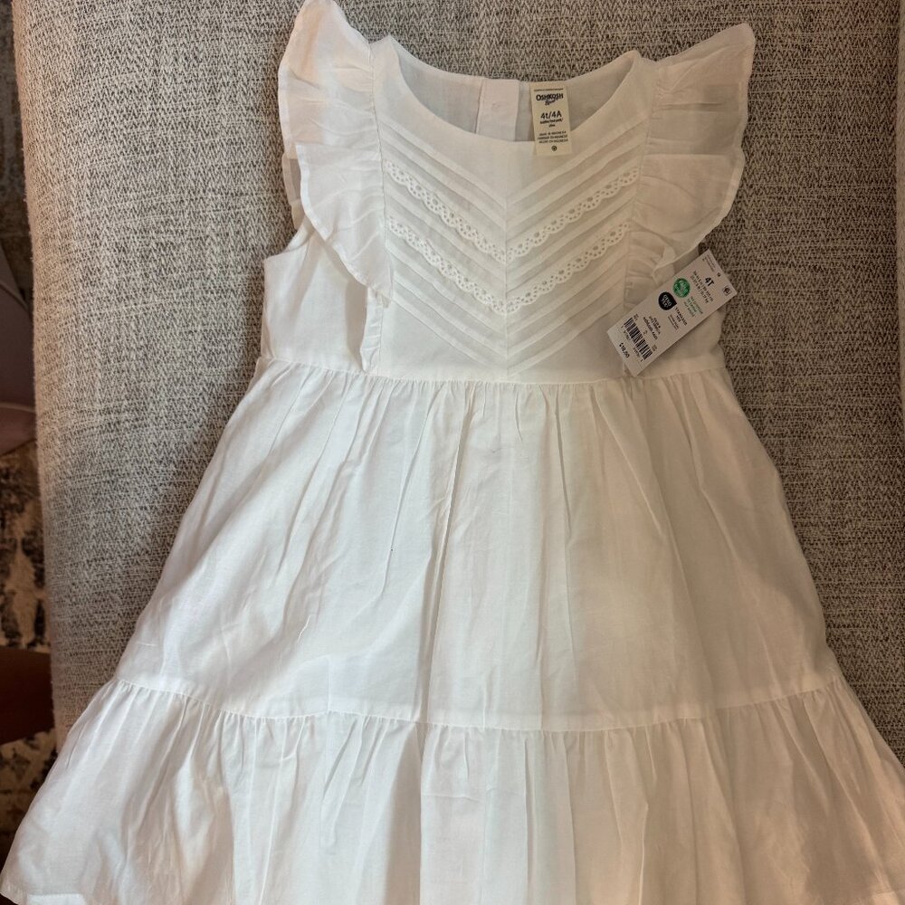 OshKosh 4T White Dress, New with Tags